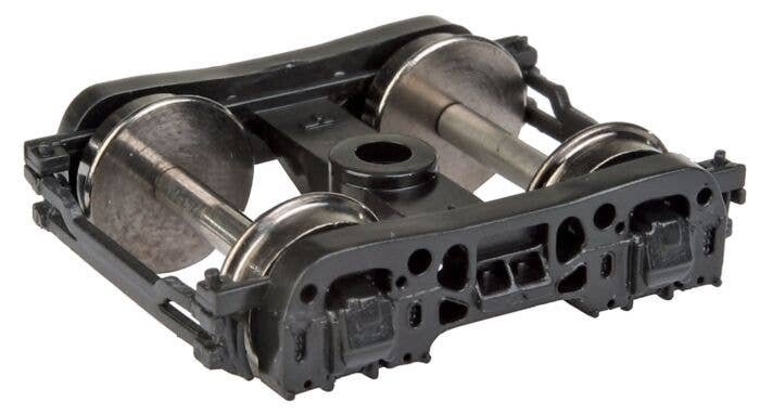 Allied Full-Cushion Express Trucks - Plastic w/RP-25 Metal Wheels -- Black - 1 Pair, HO, WalthersProto 2215