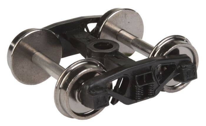 Rigid Plastic Trucks w/33′ RP-25 Metal Wheels & Axles -- 50-Ton Spring (Plankless) 1 Pair, HO, WalthersProto 2000