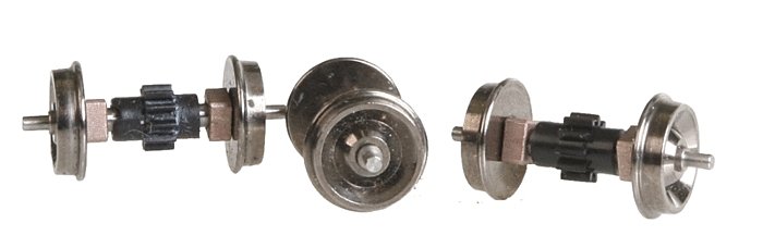 Replacement Geared Driver Assembly (Diesel Wheelset) pkg(3) -- Fits Life-Like Trains Early PROTO , HO, WalthersProto 584494