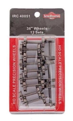All Brass Insulated Wheel Sets pkg(12) -- 36′, HO, Intermountain Railway Company 40051