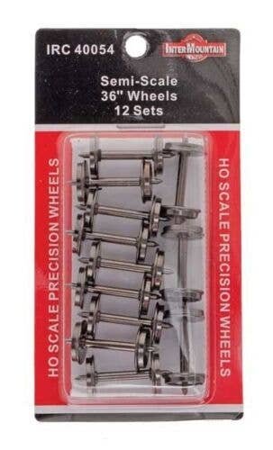 All Brass Insulated Wheel Sets pkg(12) -- 36′ Semi-Scale, HO, Intermountain Railway Company 40054