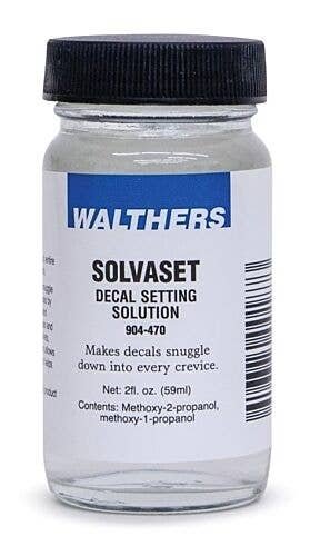 Solvaset Decal Setting Solvent -- 2oz 59.1mL Bottle, All Scales, Walthers Goo 470
