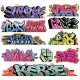 Graffiti Decals Mega Set -- Set 8 pkg(11), HO, Blair Line 2257