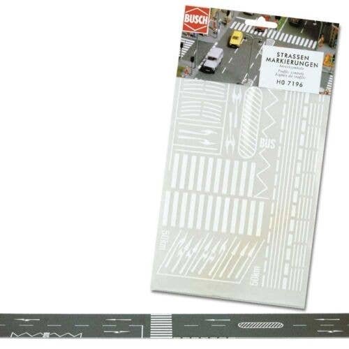 Road Markings Decal, HO, Busch Gmbh & Co Kg 7196