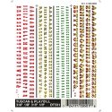 Dry Transfer Alphabet & Number Sets -- Tuscan & Playbill Type Faces (3/16 & 1/8′ red, gre, All Scales, Woodland Scenics 501