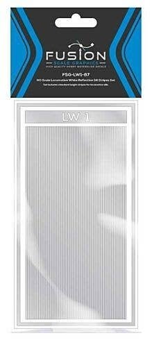 Railroad Locomotive White Reflective Sill Stripes Set, HO, FUSION SCALE GRAPHICS 160002