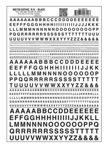 Dry Transfer Alphabet - Railroad Gothic -- Black, All Scales, Woodland Scenics 720