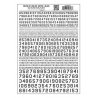 Dry Transfer Numbers Only - 45 Degree USA Gothic (Military Style) -- Black, All Scales, Woodland Scenics 746