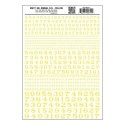 Dry Transfer Numbers - Railroad Roman - 1/16, 3/32, 1/8, 3/16, 1/4 & 5/16′ -- Yellow, All Scales, Woodland Scenics 711