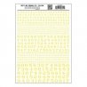 Dry Transfer Numbers - Railroad Roman - 1/16, 3/32, 1/8, 3/16, 1/4 & 5/16′ -- Yellow, All Scales, Woodland Scenics 711