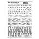 Dry Transfer Alphabet & Numbers - Script/Old English -- Black, All Scales, Woodland Scenics 755