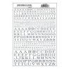 Dry Transfer Alphabet - Railroad Roman - 1/16, 3/32, 1/8, 3/16, 1/4 & 5/16′ -- Silver, All Scales, Woodland Scenics 706