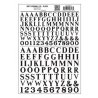Dry Transfer Alphabet & Numbers - Railroad Roman (3/8 & 1/2′) -- Black, All Scales, Woodland Scenics 713