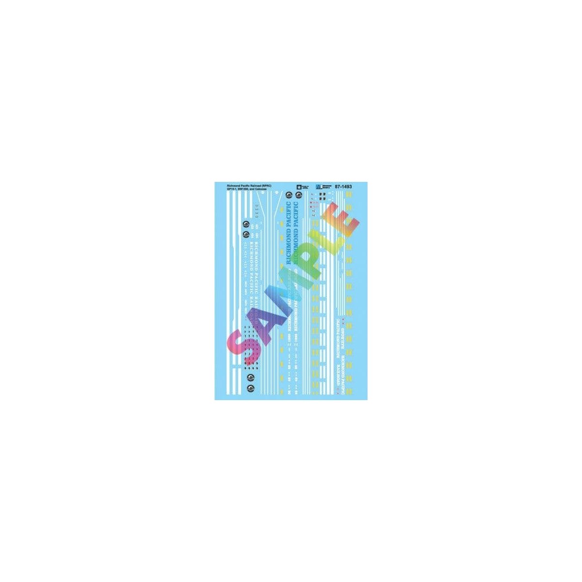 Railroad Decal Set -- Richmond Pacific Railroad RPRC GP15-1, SW1200, & Caboose, N, Microscale Industries Inc 601493
