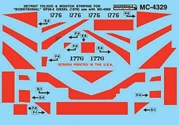 Detroit, Toledo & Ironton - DT&I -- Mini-Cal Bicentennial GP38-2 Diesels (use w/4303) (, HO, Microscale Industries Inc 4329