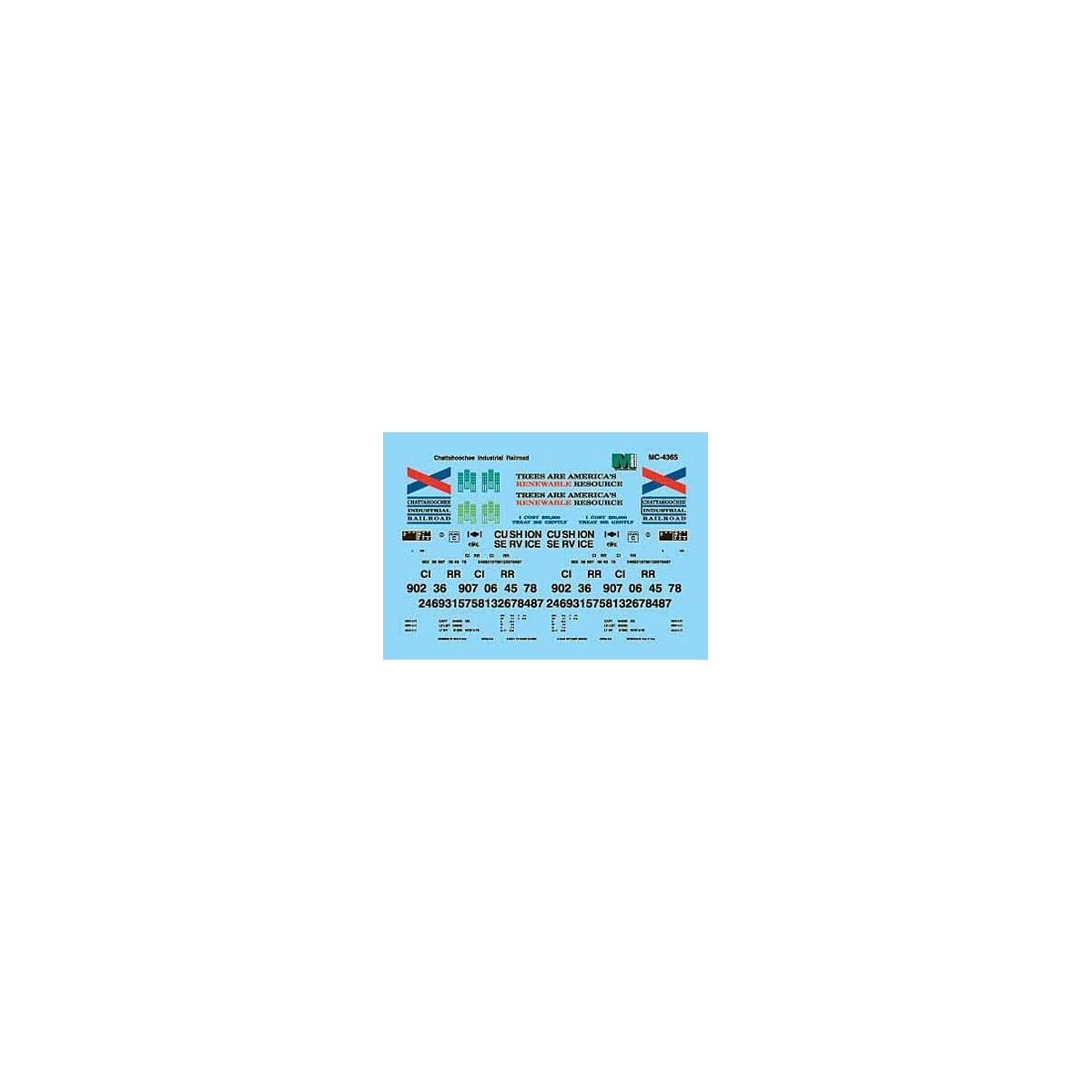 Chattahoochee Industrial Railroad - CIRR -- Mini-Cal 50′ Boxcars (1977+), HO, Microscale Industries Inc 4365
