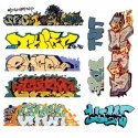 Mega Set Modern `Tagger` Graffiti Decals -- 6 pkg(9), N, Blair Line 1249