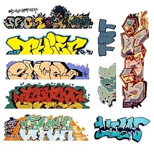 Mega Set Modern `Tagger` Graffiti Decals -- 6 pkg(9), N, Blair Line 1249