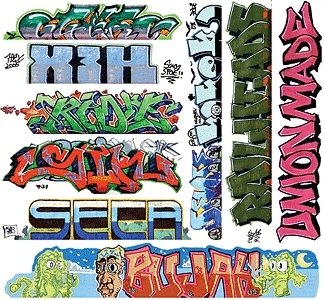 Mega Set Modern `Tagger` Graffiti Decals -- 11 pkg(9), N, Blair Line 1260