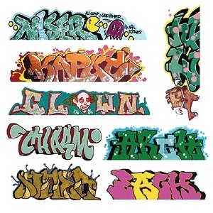 Mega Set Modern `Tagger` Graffiti Decals -- 5 pkg(8), N, Blair Line 1248