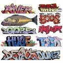 Mega Set Modern `Tagger` Graffiti Decals -- 7 pkg(9), N, Blair Line 1256