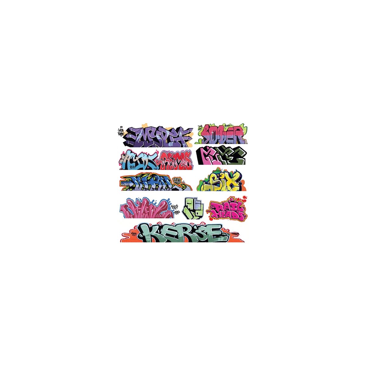 Mega Set Modern `Tagger` Graffiti Decals -- 8 pkg(10), N, Blair Line 1257