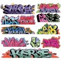 Mega Set Modern `Tagger` Graffiti Decals -- 8 pkg(10), N, Blair Line 1257