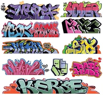 Mega Set Modern `Tagger` Graffiti Decals -- 8 pkg(10), N, Blair Line 1257
