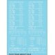 Railroad Decal Set -- Generic 50′ 70- & 100-Ton Steel Boxcar Data (White Lettering), HO, Tichy Train Group 10343