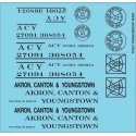 Railroad Decal Set -- Akron, Canton & Youngstown Roadname Set (black), HO, Tichy Train Group 10420