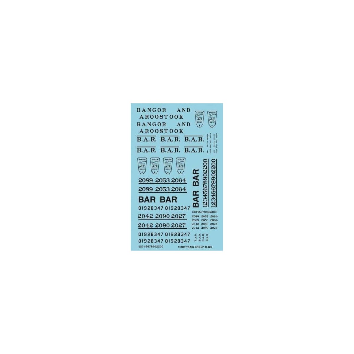 Railroad Decal Set -- Bangor & Aroostook Roadname Set (black), HO, Tichy Train Group 10426
