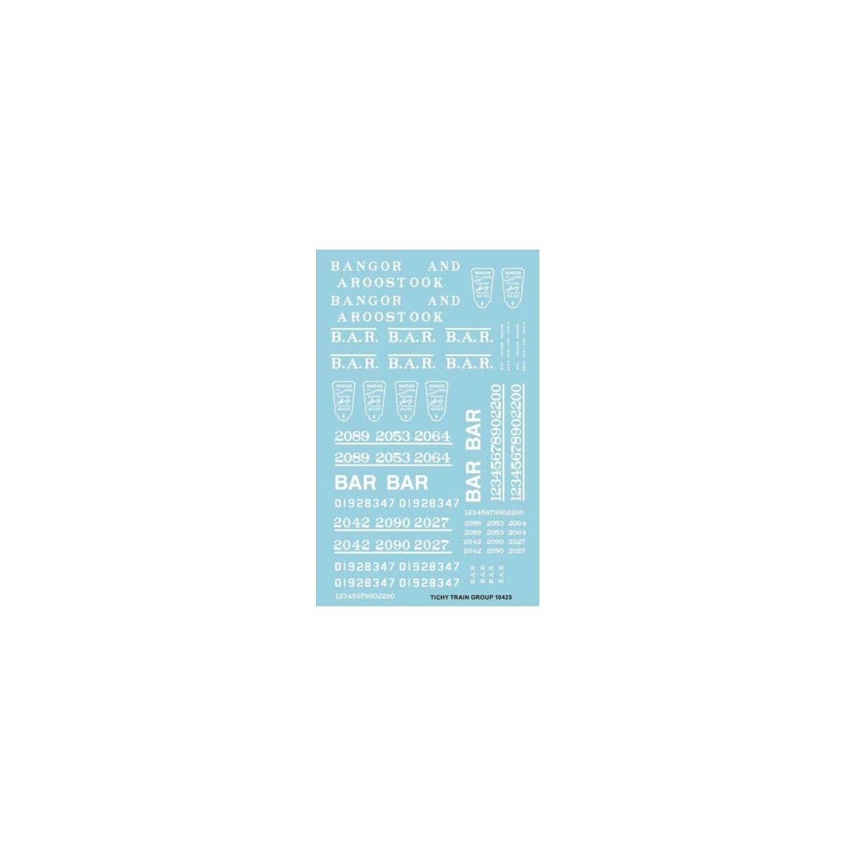 Railroad Decal Set -- Bangor & Aroostook Roadname Set (white), HO, Tichy Train Group 10425