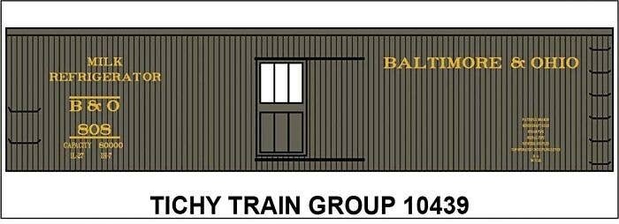 Railroad Decal Set -- Baltimore & Ohio Milk Refrigerator Car 2, HO, Tichy Train Group 10439