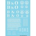 Railroad Decal Set -- Baltimore & Ohio Roadname Set (white), HO, Tichy Train Group 10421