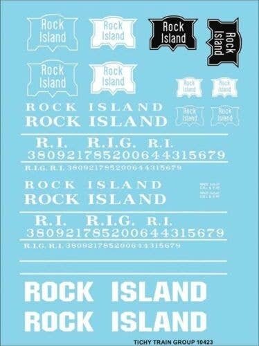 Railroad Decal Set -- Rock Island Roadname Set (white), N, Tichy Train Group 10423N