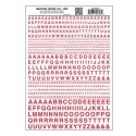 Dry Transfer Alphabet & Numbers - Railroad Gothic -- Red, All Scales, Woodland Scenics 723
