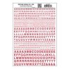Dry Transfer Alphabet & Numbers - Railroad Gothic -- Red, All Scales, Woodland Scenics 723