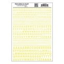 Dry Transfer Alphabet & Numbers - Railroad Gothic -- Yellow, All Scales, Woodland Scenics 724