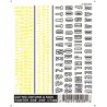 Dry Transfer Alphabet & Number Sets -- Gothic Outline (white) & Sign Painter (yellow) Typ, All Scales, Woodland Scenics 503
