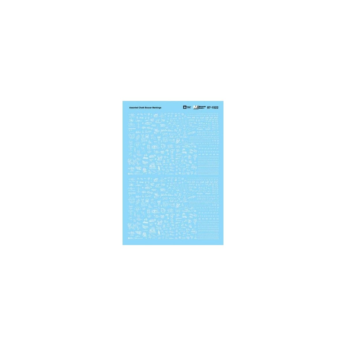 Railroad Decal Set -- Assorted Chalk Boxcar Markings, HO, Microscale Industries Inc 871522