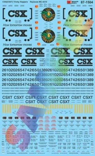 Railroad Decal Set -- CSX Trinity Covered Hoppers (Replaces 460-4212), HO, Microscale Industries Inc 871504