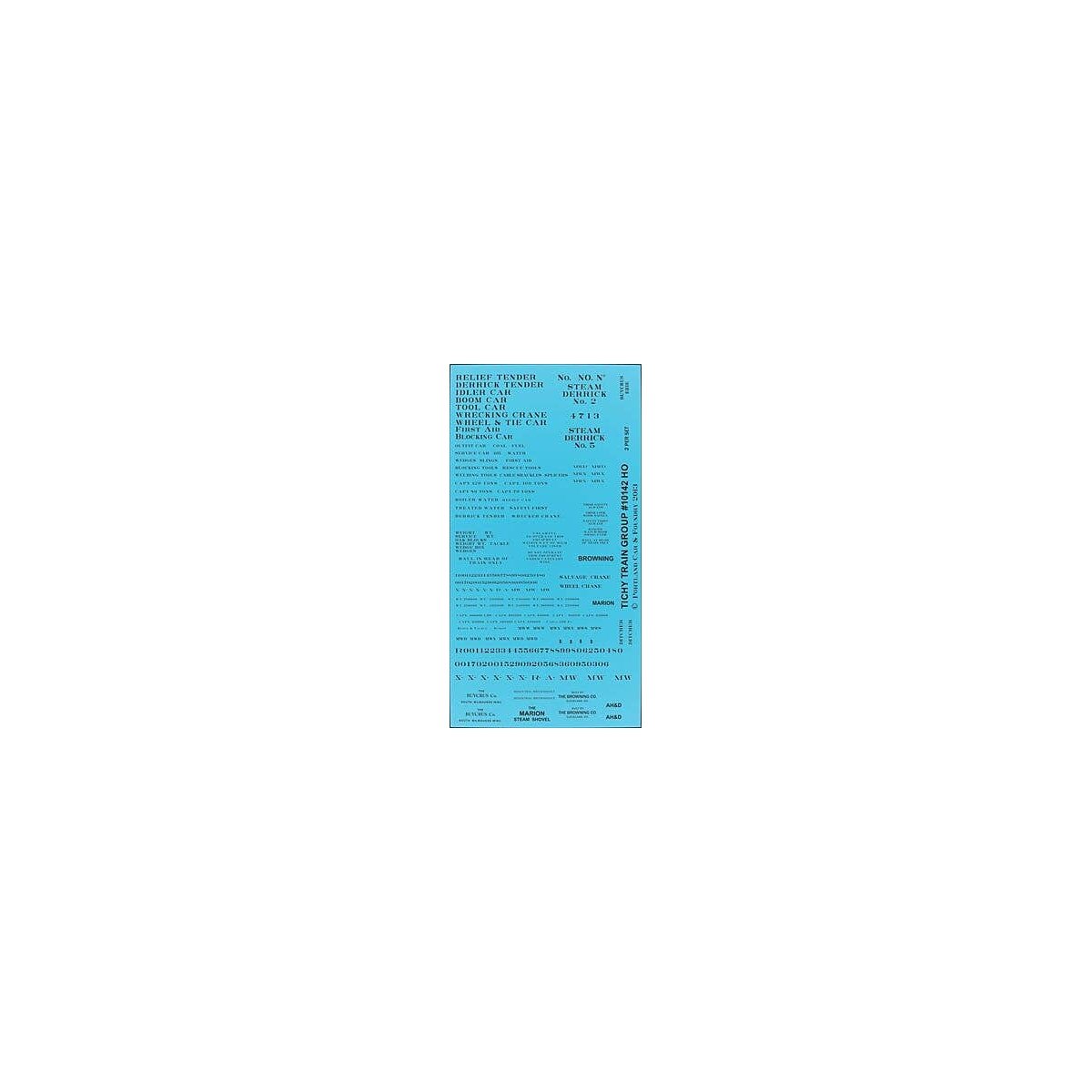 Railroad Decal Set -- Railroad Roman Wreck Train Lettering (black), HO, Tichy Train Group 10142