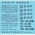 Railroad Decal Set -- Denver & Rio Grande Western Roadname Set (black), HO, Tichy Train Group 10408
