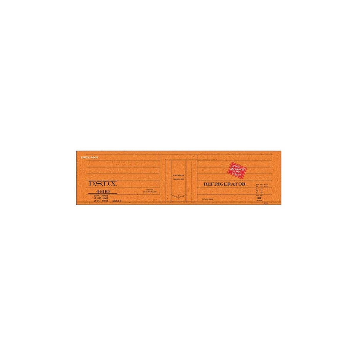 Railroad Decal Set -- Milwaukee Road/DSDX Ribbed-Side Reefers, HO, Tichy Train Group 10018