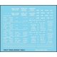 Railroad Decal Set -- 2-Bay Twin Hopper Data, Gothic Lettering (white), HO, Tichy Train Group 10443