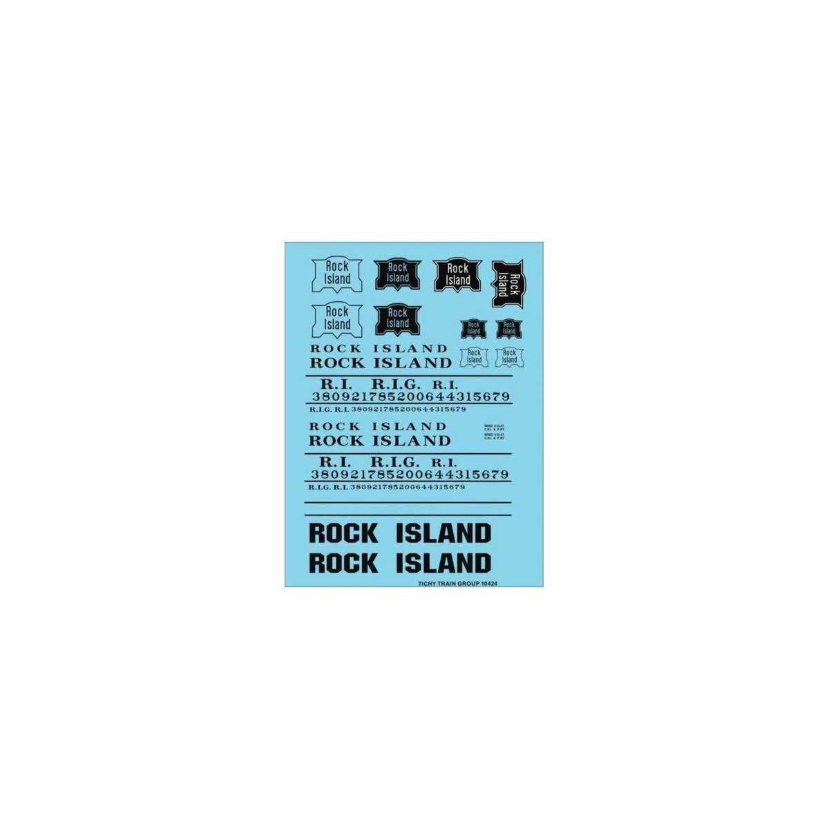 Railroad Decal Set -- Rock Island Roadname Set (black), N, Tichy Train Group 10424N