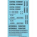 Railroad Decal Set -- Central Vermont Roadname Set (black), HO, Tichy Train Group 10412