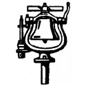 Steam Engine Bell w/Bracket (Brass Casting) -- Air Ringer w/Top Anti-Rotation Bar, HO, Cal Scale 328