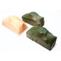 Cast Resin Freight Car Load -- Covered Army Tanks pkg(3), HO, Chooch Enterprises 7256
