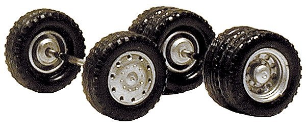 Truck Wheels -- Budd 2 Front Single & 8 Rear Duals w/Tires g